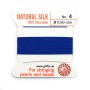 Silk bead cord 0.6mm with needle attached dark bleu x 2m