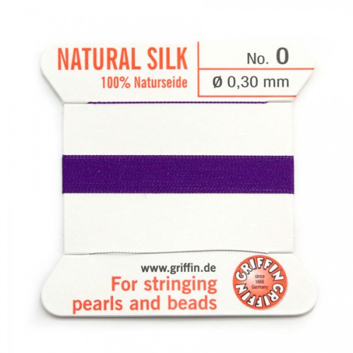 Silk bead cord 0.3mm amethyste x 2m
