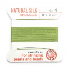 Jade green silk thread 0.6mm x 2m