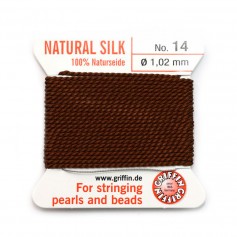 1.02mm silk thread attached to a brown needle x 2m