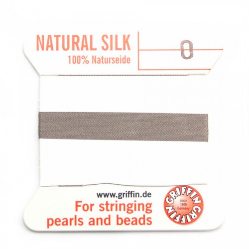 Silk bead cord 0.3mm gray x 2m