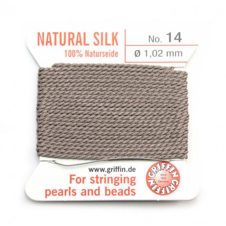 Silk bead cord 1.02mm gray x 2m