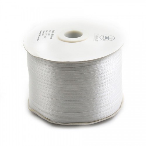 Fil polyester Double face satin 3mm blanc X 450 m