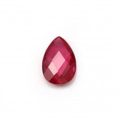 Synthetic corundum in the shape of drop, red, of size to 8x12mm x 1pc
