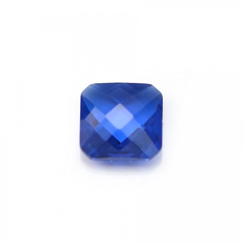 Synthetischer Korund in quadratischer Form, blau, Größe 8mm, x 1Stk 