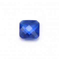 Corindon synthétique en forme de carré, bleu, de taille 8mm, x 1pc 