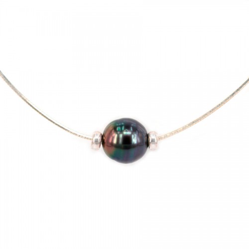 Necklace tahiti pearl straling silver 925 45cm x 1pc