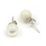 Earring in 925 silver and pearls on mother-of-pearl of 8mm x 2pcs