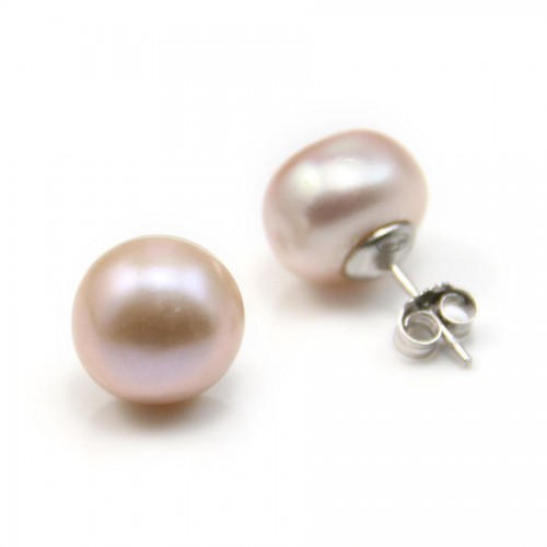 Pendientes de perlas de agua dulce 11-12mm x 2 piezas