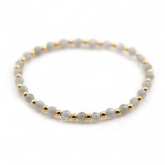 Labradorit-Armband 4mm, mit vergoldeten Perlen x 1St
