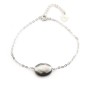 Bracelet chaîne silver 925 Nacre grise