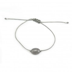 Oval Labradorite Bracelet - Adjustable Cord x 1pc
