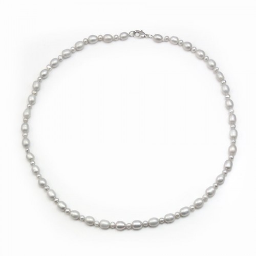 Süßwasser-Zuchtperlen-Halskette grau x 1St