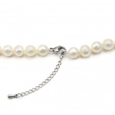White freshwater cultured pearl necklace 9-10mm