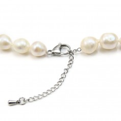 White freshwater cultured pearl necklace 9x10mm