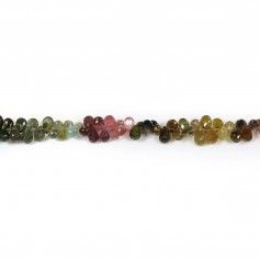 Tourmalines multicolore, en forme de briolette facetté 5x5.5-5x6.5mm x 20cm