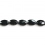 Black onyx, oval faceted, 10x14mm x 40cm