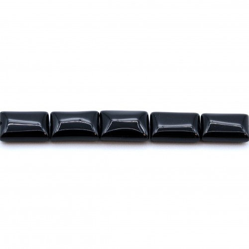 Ágata negra, forma rectangular, 8 * 12mm x 10pcs
