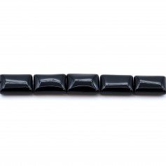 Ágata negra, forma rectangular, 8 * 12mm x 10pcs