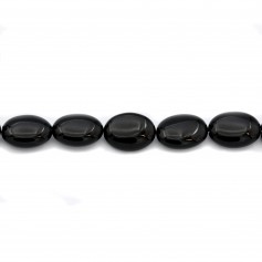 Agate noire ovale 10x14mm x 6 pcs