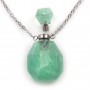 Stainless steel necklace with Fluorite perfume bottle pendant