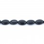 Black Agate oval 8x12mm x 4 beads