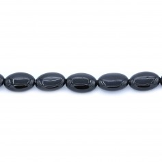 Agata nera ovale 8x12mm x 4 perline