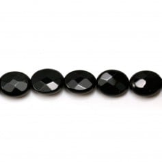 Agata nera ovale sfaccettata 8x10mm x 4 pezzi