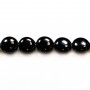 Agate in black color, in round and flat shaped, 8mm x 10pcs