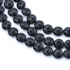 Onyx black, round flat, 10mm x 40cm