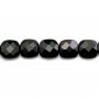 Black onyx, square faceted 8mm x 39cm