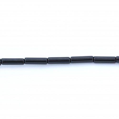 Agate de couleur noire, en forme de tube, 4.5 * 13mm x 10pcs