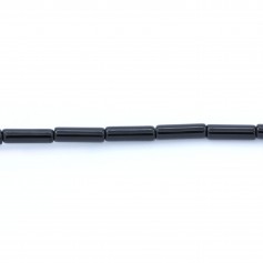 Ágata preta, em forma de tubo, 4,5 * 13mm x 10pcs