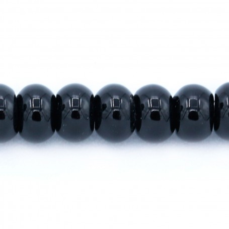 Agate de couleur noire, en forme de rondelle, 3 * 6.5mm x 20pcs
