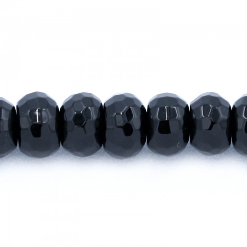 Schwarzer Achat Rondelle Facette 4X6mm 10 Perlen