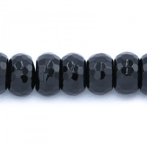 Schwarzer Achat Rondelle Facette 5 x 8mm 10 Perlen