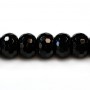 Agate de couleur noire, en forme de rondelle facetté, 10 * 14mm x 5pcs