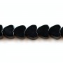 Onyx black, heart, 4mm x 40cm