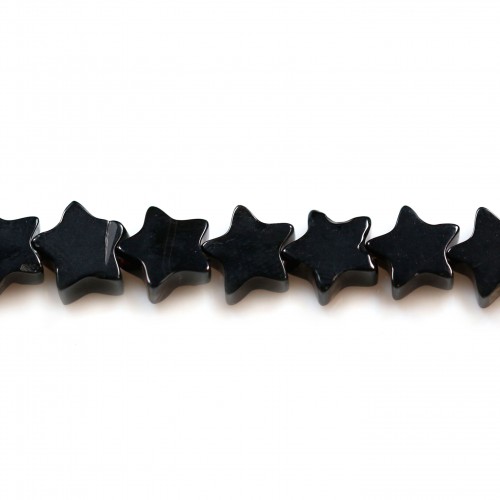 Schwarzer Achat in Sternform 6mm x 8 Stk