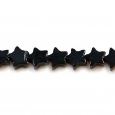 Agate noir en forme d'étoile 6mm x 8 pcs
