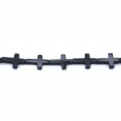 Ágata negra, en forma de cruz, 18 * 25mm x 1pc