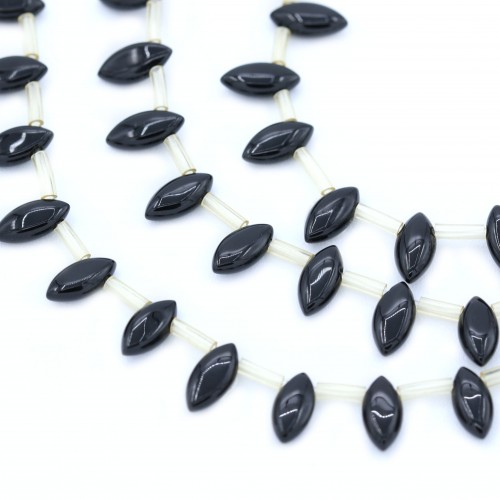 Onyx black, round diamond, 5*10mm x 40cm