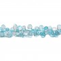 Topaz "Swiss blue", in shaped of a faceted briolette, 6 * 9mm x 20cm