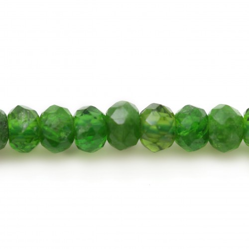Diopside washer faceted 2*3.5mm x 40cm