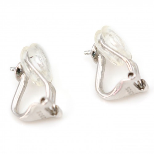 Clip d'oreille silicone pour perles semi-percé coupelle 5mm x 2pcs