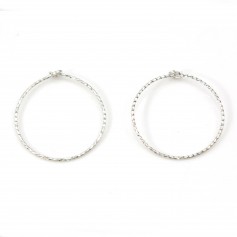 925 silver hoop earring 20x0.7mm x 4pcs