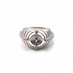 Ring für Perle halbperforiert - Zirkoniumoxid & 925er Silber rhodiniert x 1St