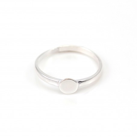925 silver adjustable ring with 6mm round base x 1pc