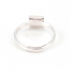 Einstellbare Ringfassung 8mm quadratische Halterung aus 925er Silber x 1Stk