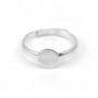 925 silver adjustable ring mounting with a 7.5x7.8mm round base x 1pc